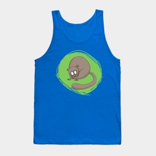 Little lemur on green background Tank Top